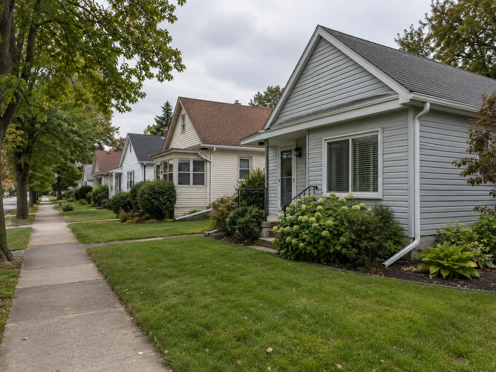 A residential street in the Walker, MI area