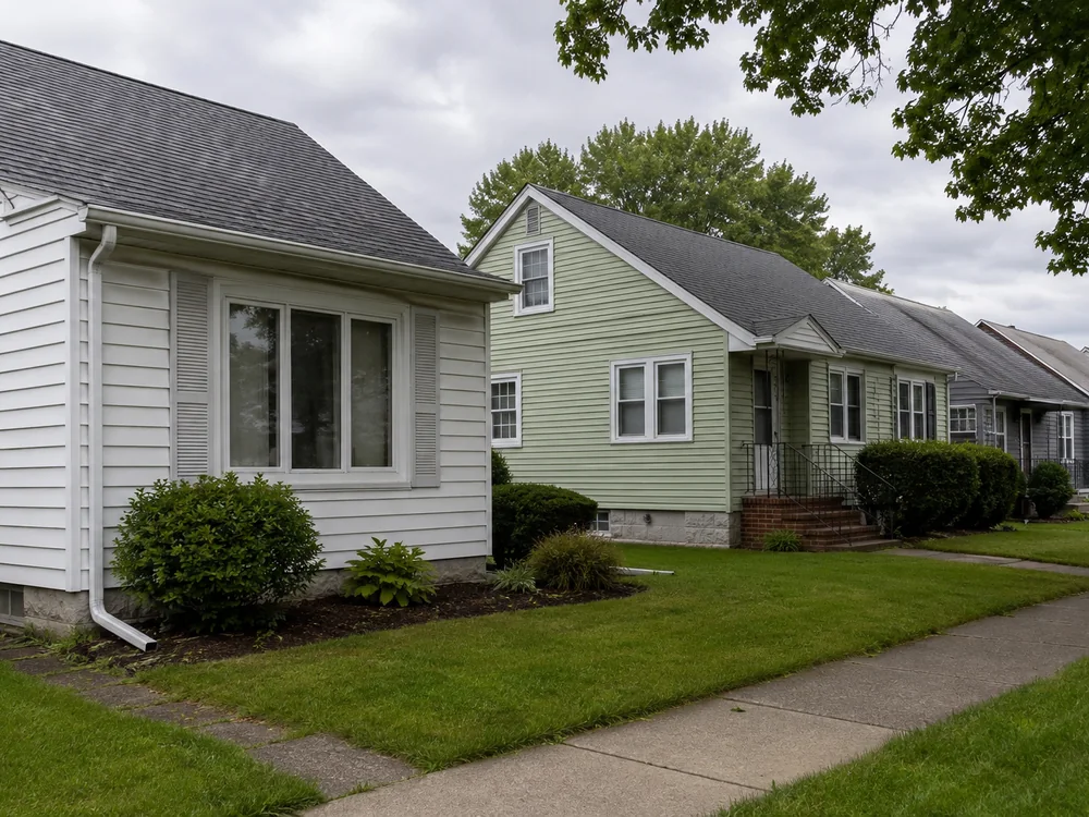 A residential street in the Wyoming, MI area